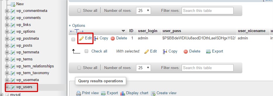 Editar tabla w9aoa_users Editar la tabala w9aoa_users, solución a hackeo wordpress